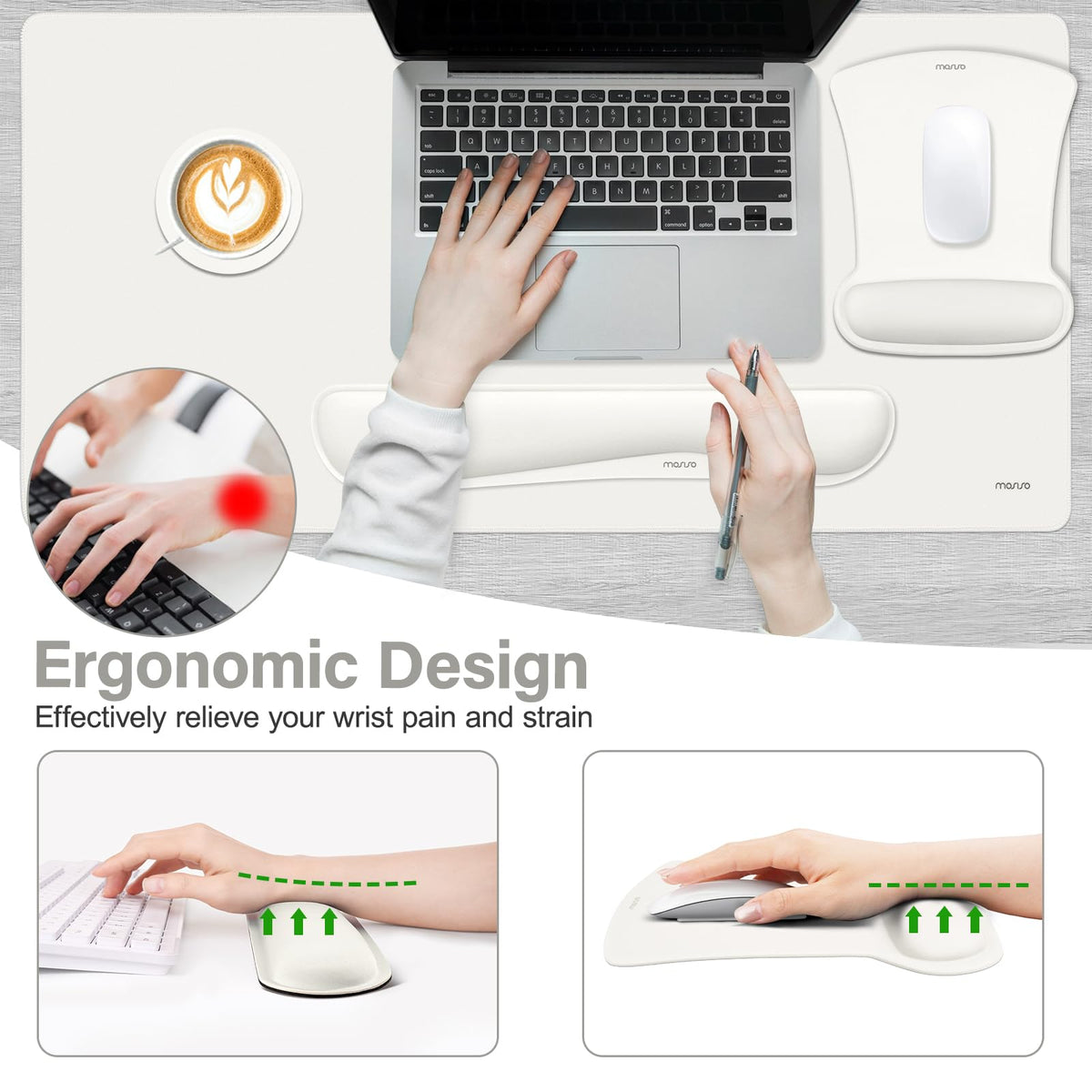 MOSISO Keyboard Mouse Pad Set, Large Gaming Mousepad&Keyboard Wrist Rest