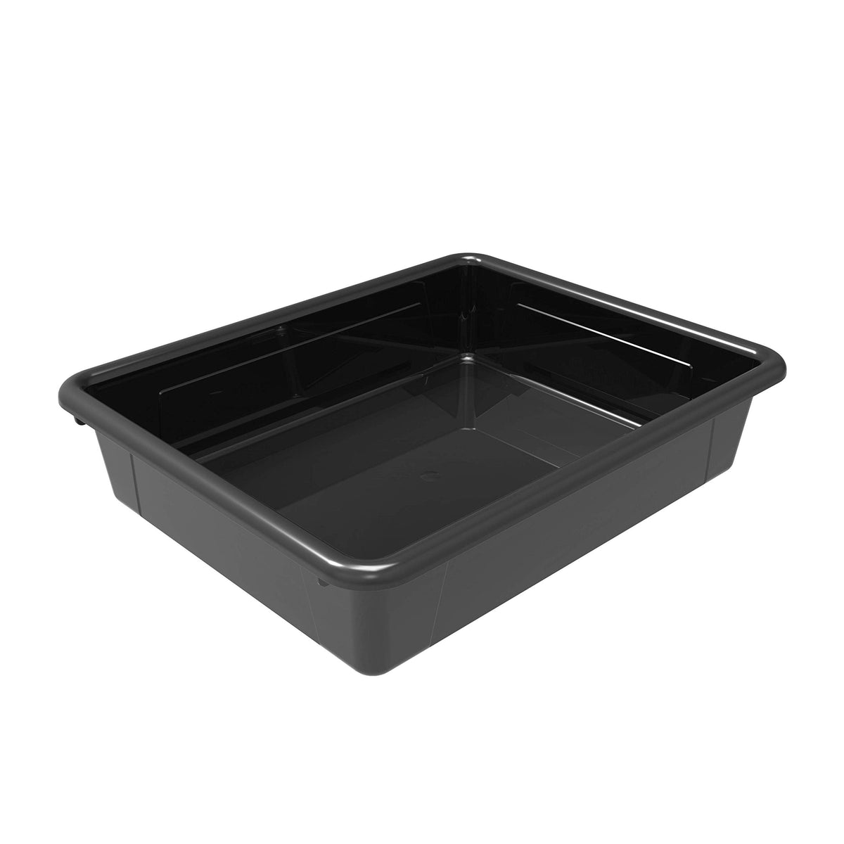 Storex Letter Size Flat Storage Tray – Organizer Bin for Classroom, Office and Home, Black, 5-Pack