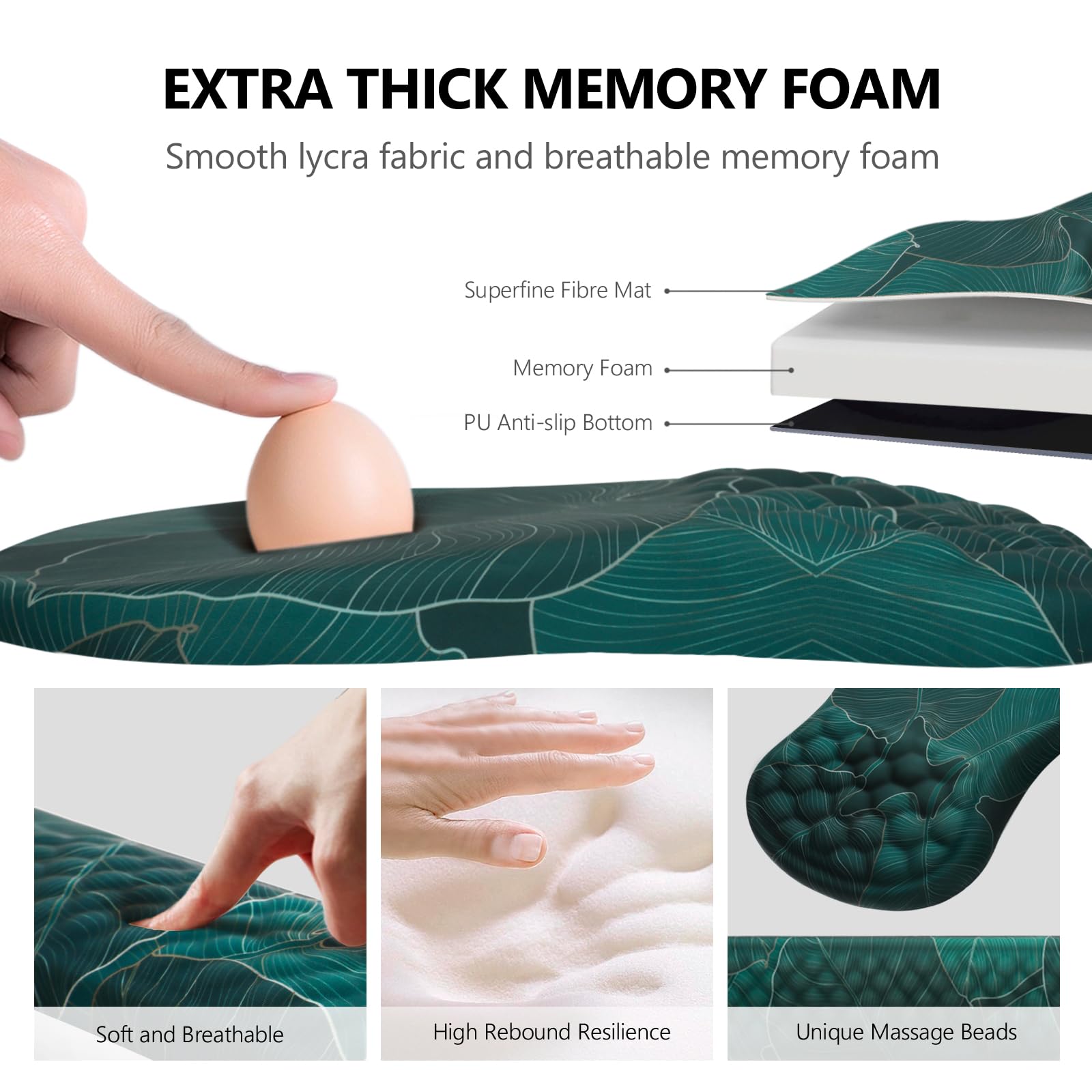 Laokiiy Ergonomic Mouse Pad with Wrist Support and Keyboard Wrist Rest Set