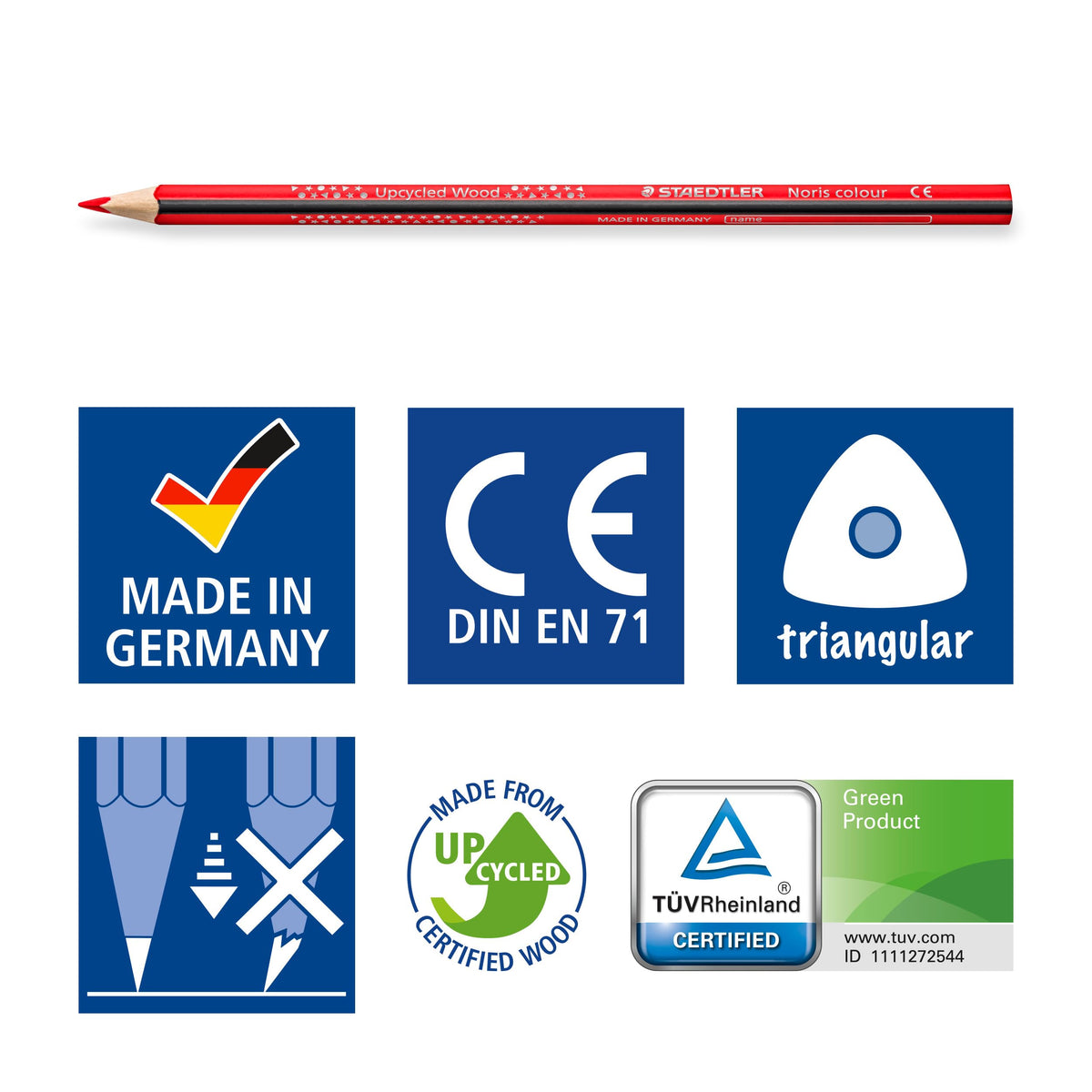 STAEDTLER 187 C12P1 Noris Colour Colouring Pencils (Increased Break-Resistance, Triangular Shape