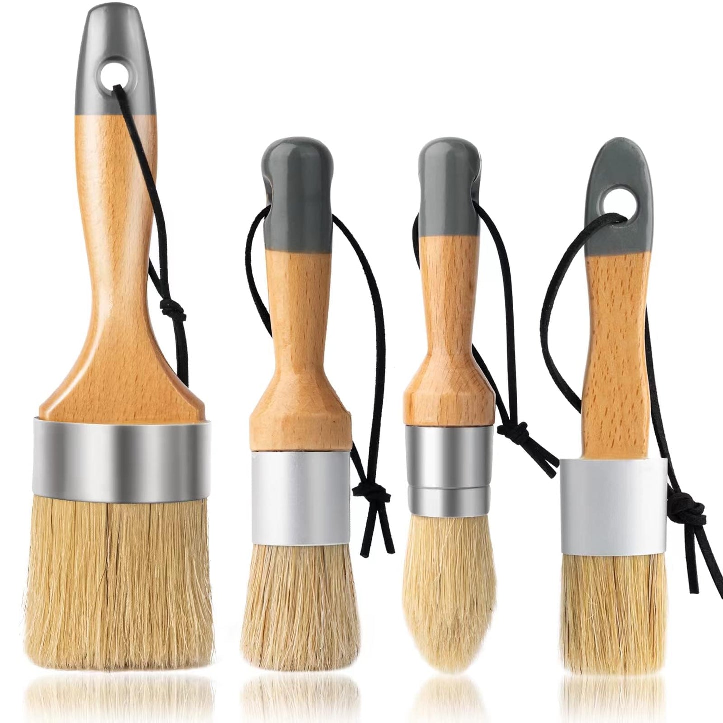 YiBaiBrush Chalk and Wax Paint Brush Furniture Set of 4, Natural Bristles