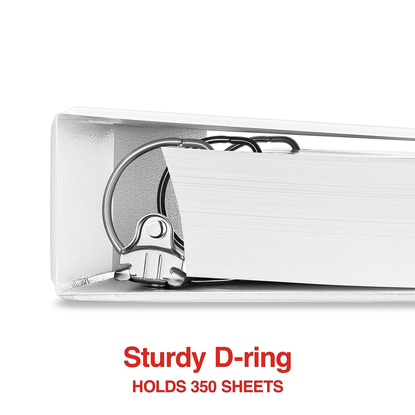 Staples 1 1/2" 3-Ring View Binder, D-Ring, White, 4/Pack