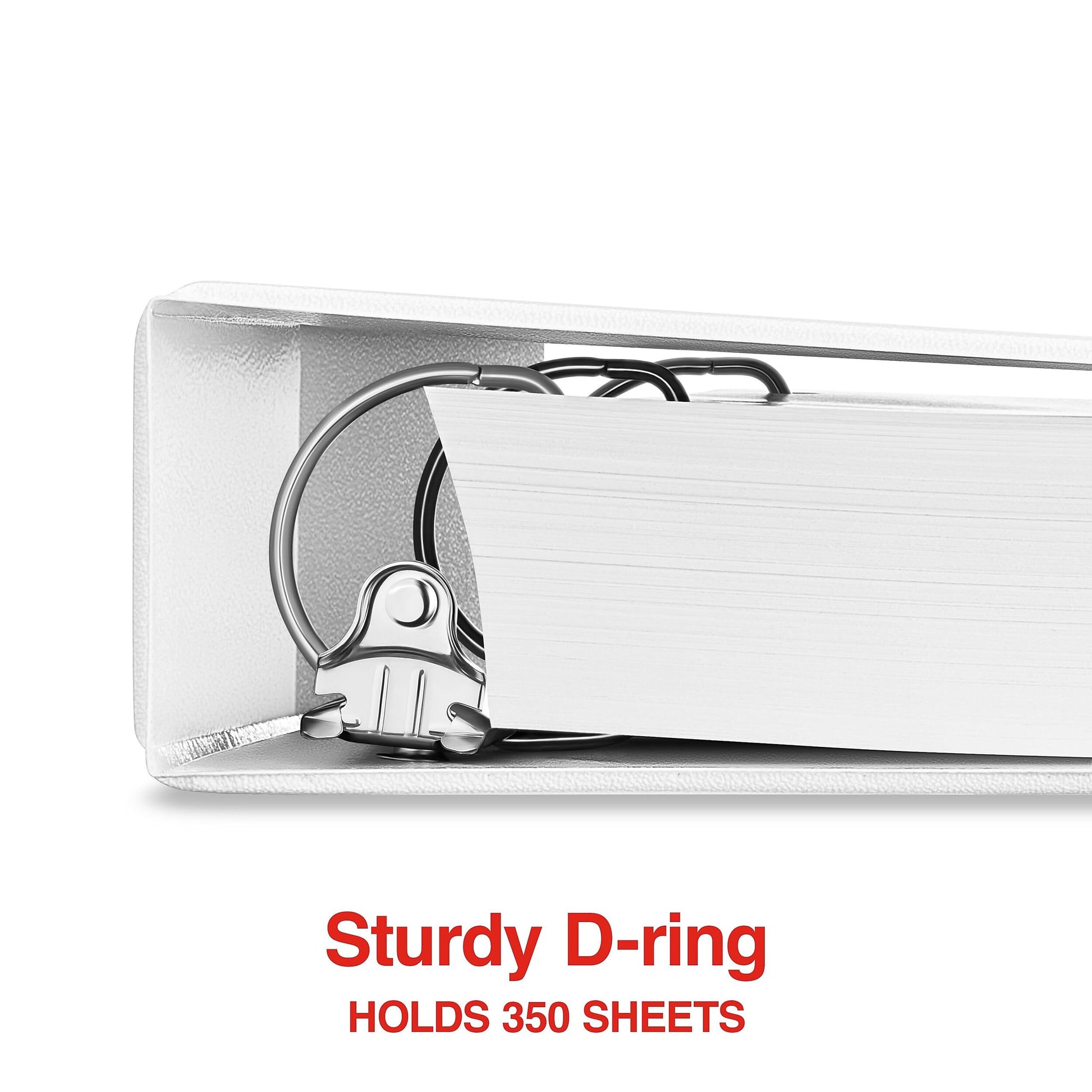 Staples 1 1/2" 3-Ring View Binder, D-Ring, White, 4/Pack