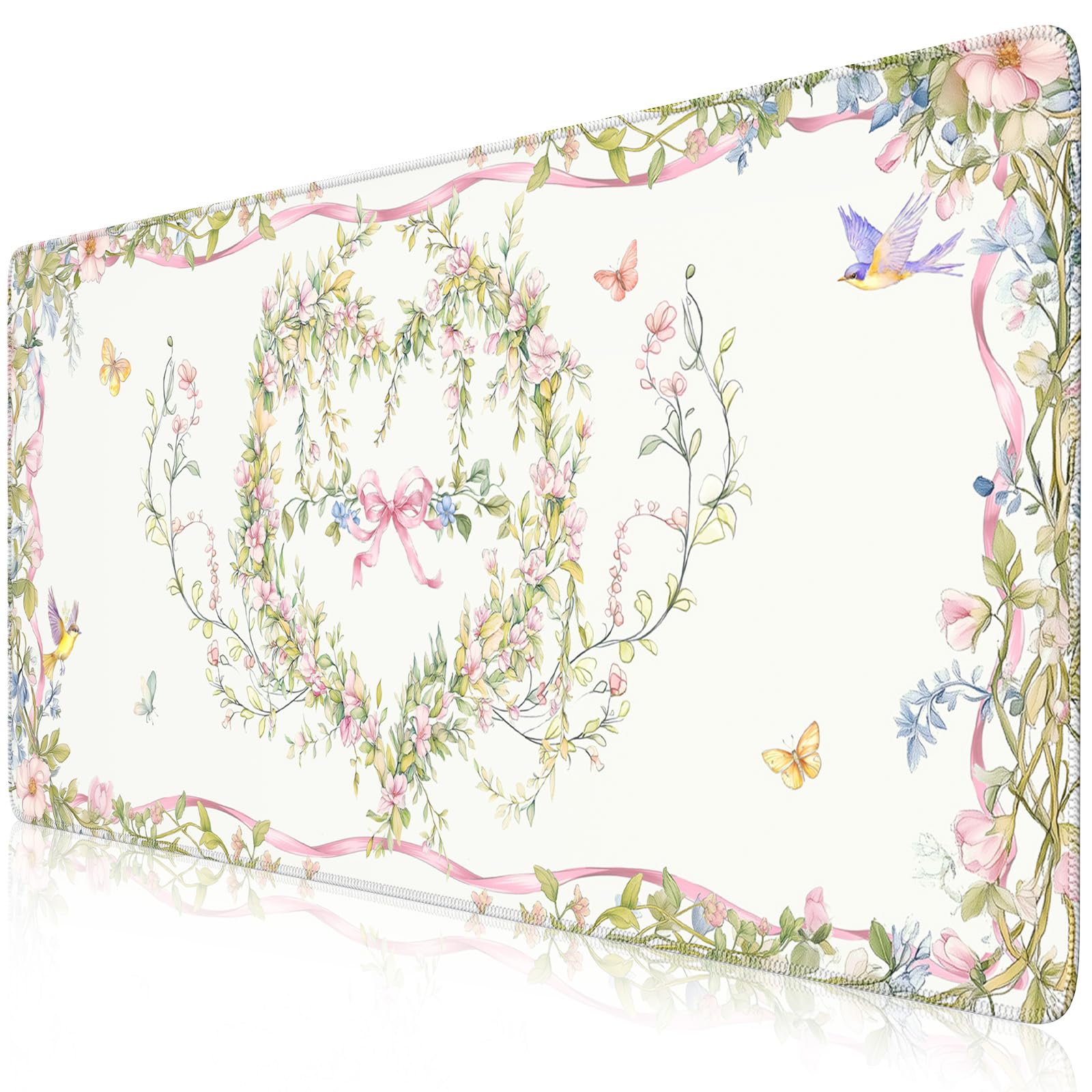 iCasso Desk Matt for Desktop,Cute Desk Pad,White
