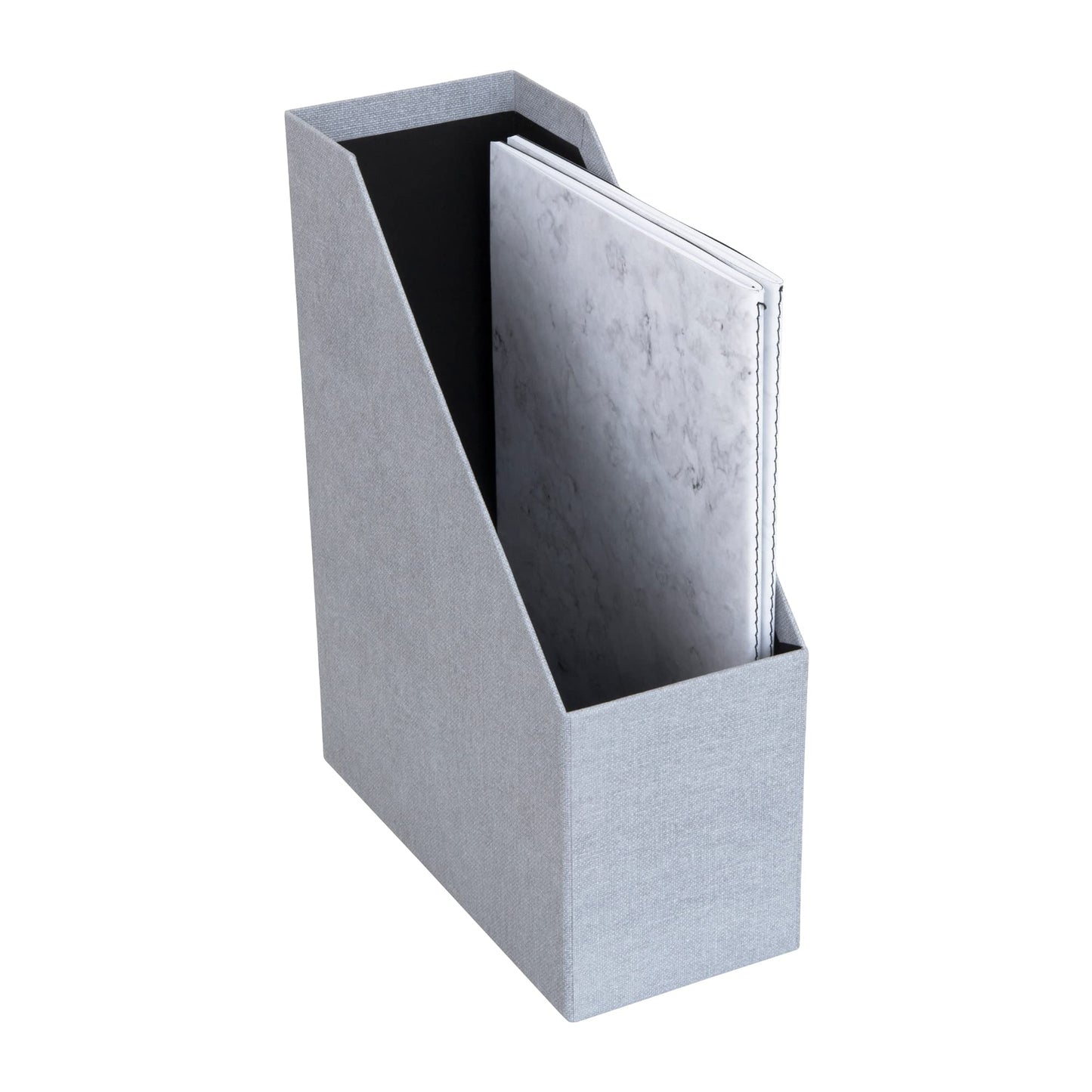Bigso Box of Sweden Estelle Canvas Fiberboard Upright Magazine Storage Box | Magazine Holder &