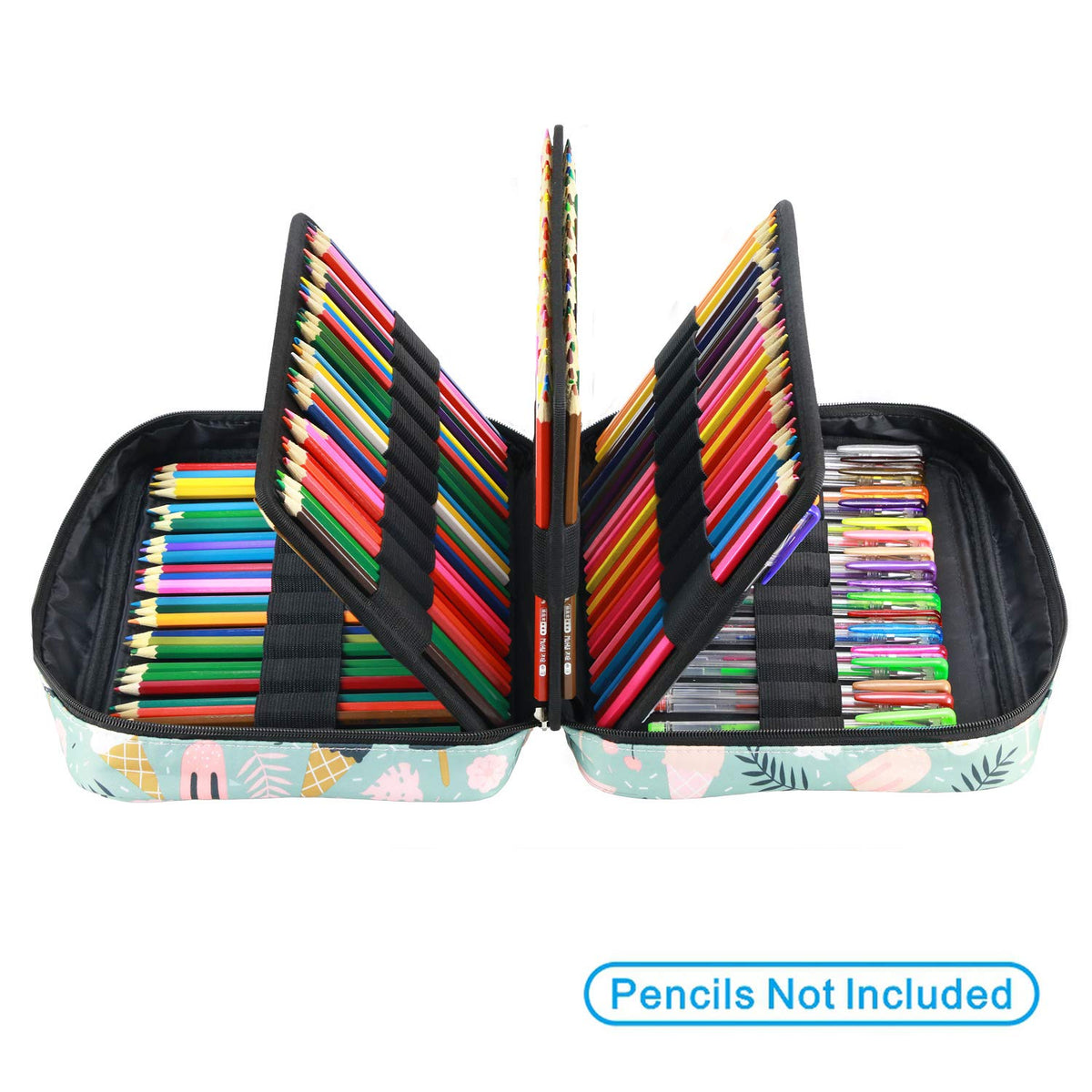 YOUSHARES Colored Pencil Case 220 Slots Pen Case Organizer With Handy Wrap & Zipper, Multilayer