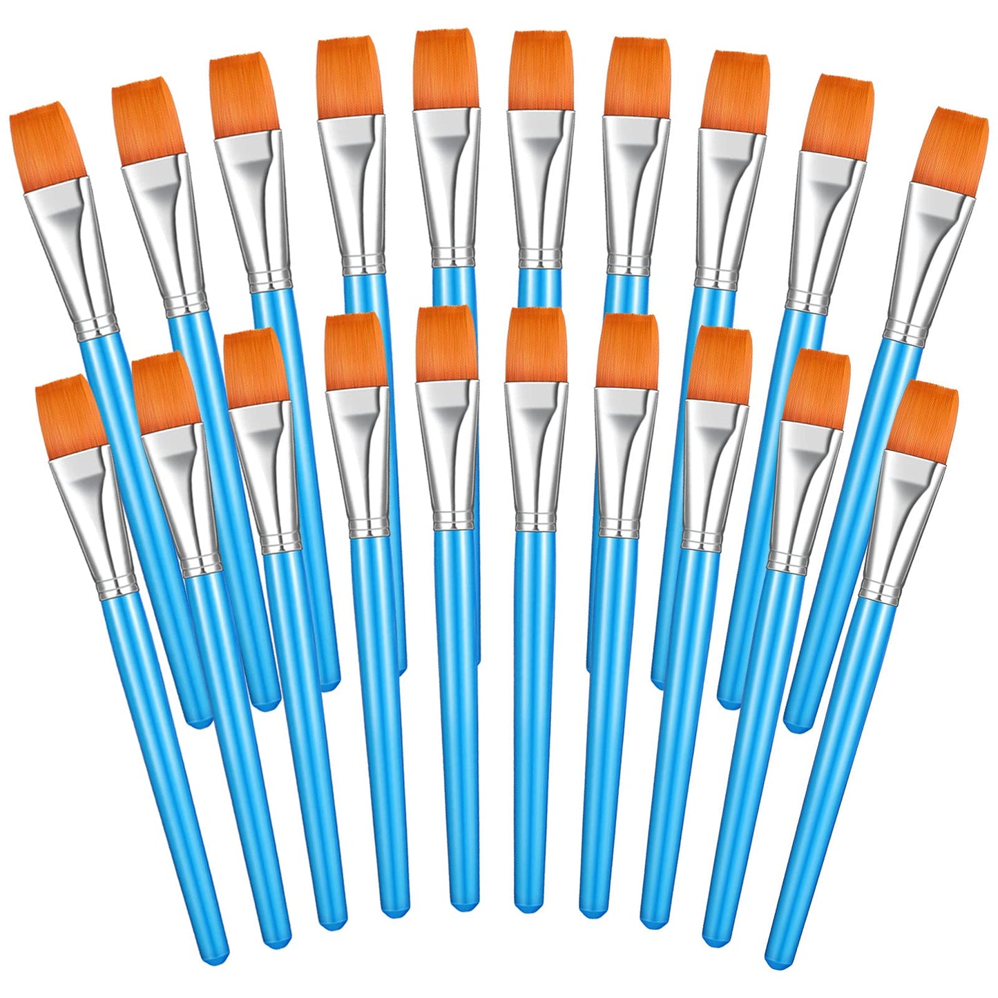 Zonon 20 Pcs Flat Paint Brushes Acrylic Painting Craft Accessories Classroom Prizes Gifts Small