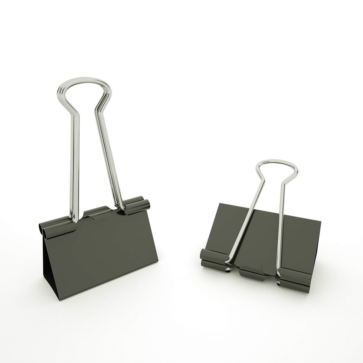 Nctinystore Binder Clips Medium Metal Clamp 1.25 inch / 32 mm (Black, 24-PCS)