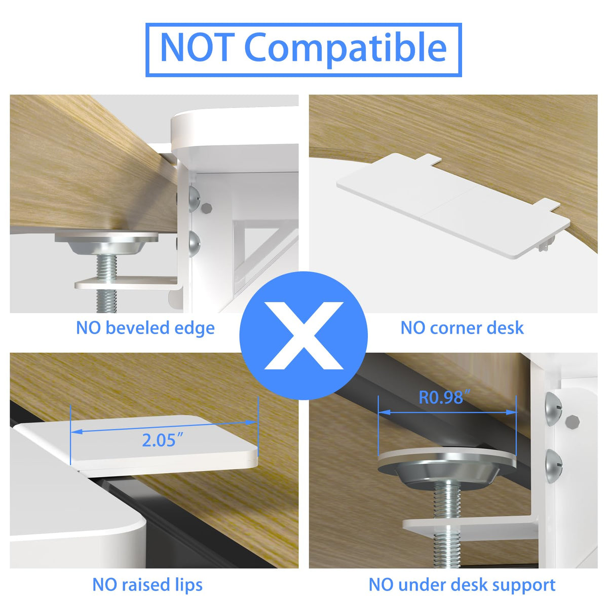 Suptek Clamp-on 9.5 x 23.6 inch Desk Extender, Wrist Support, Foldable Keyboard Tray Platform