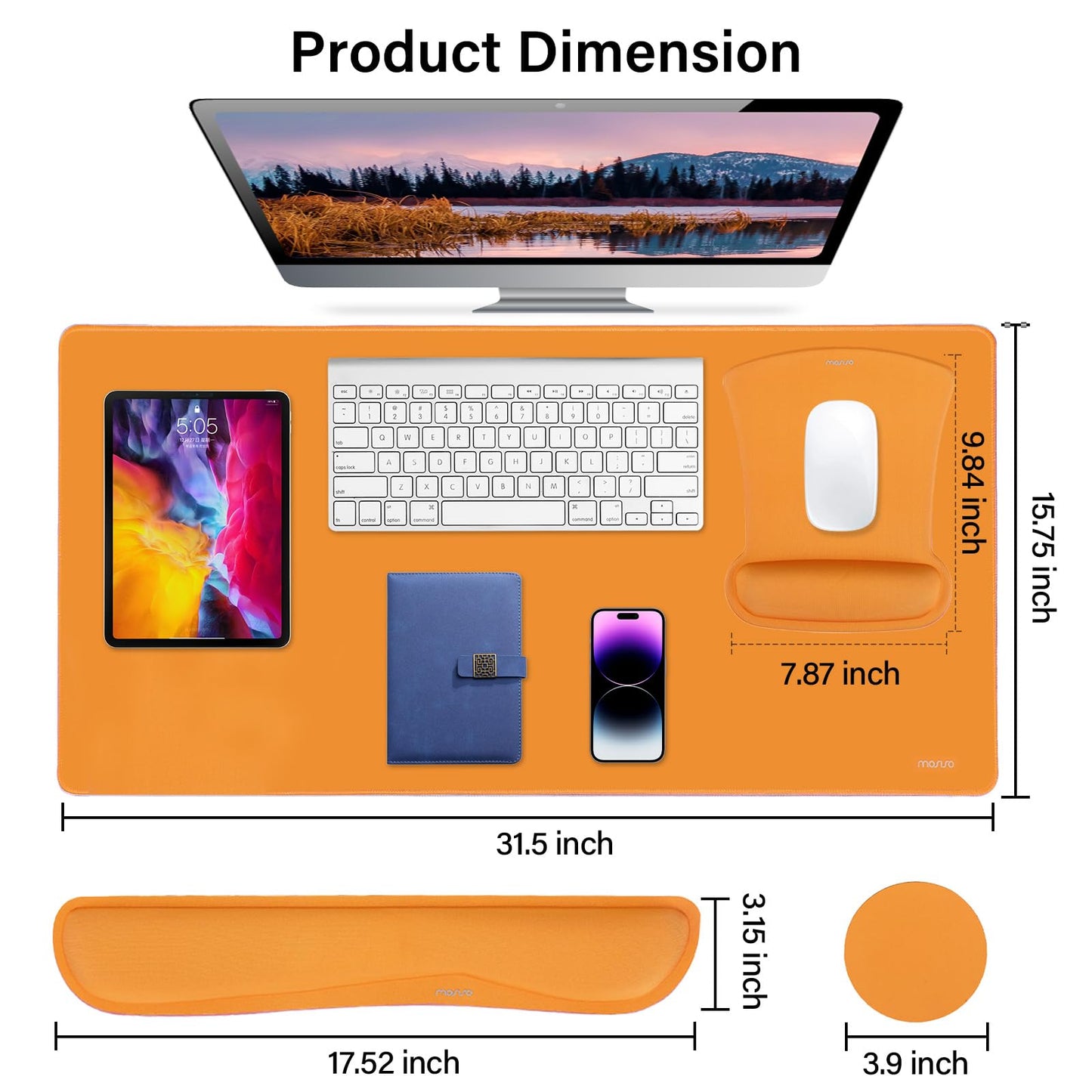 MOSISO Keyboard Mouse Pad Set, Large Gaming Mousepad&Keyboard Wrist Rest