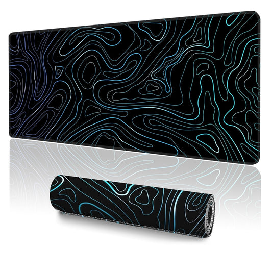 Topographic XXL Mouse Pad (47.2x23.6 Inch), Giant Gaming Desk Mat with Stitched Edges, Waterproof