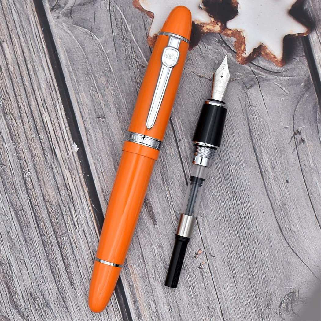 zoohot Jinhao 159 Fountain Pen Heavy Big Pen 3 Pieces in 3 Colors (Orange,White,Yellow)