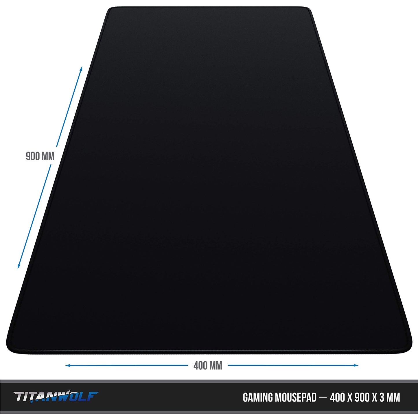 Titanwolf - XXL Mouse Mat Complete Black Speed Gaming 900 x 400 mm - XXL Mouse Mat - Table Mat