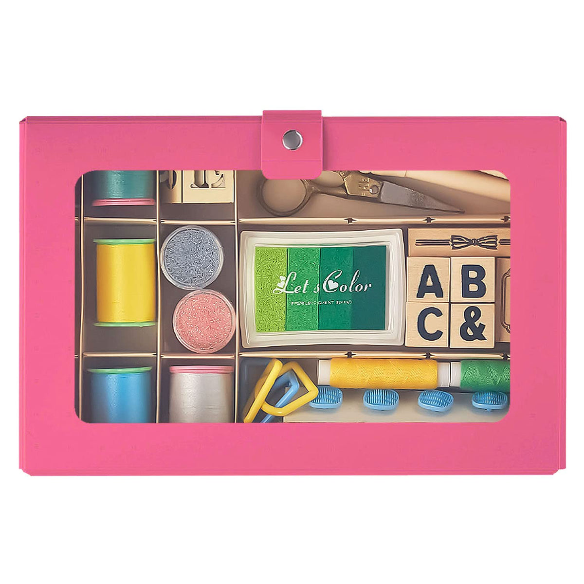 Lihit Lab A698-12 A5 CUBEFIZZ Maste Storage with Dividers, Pink