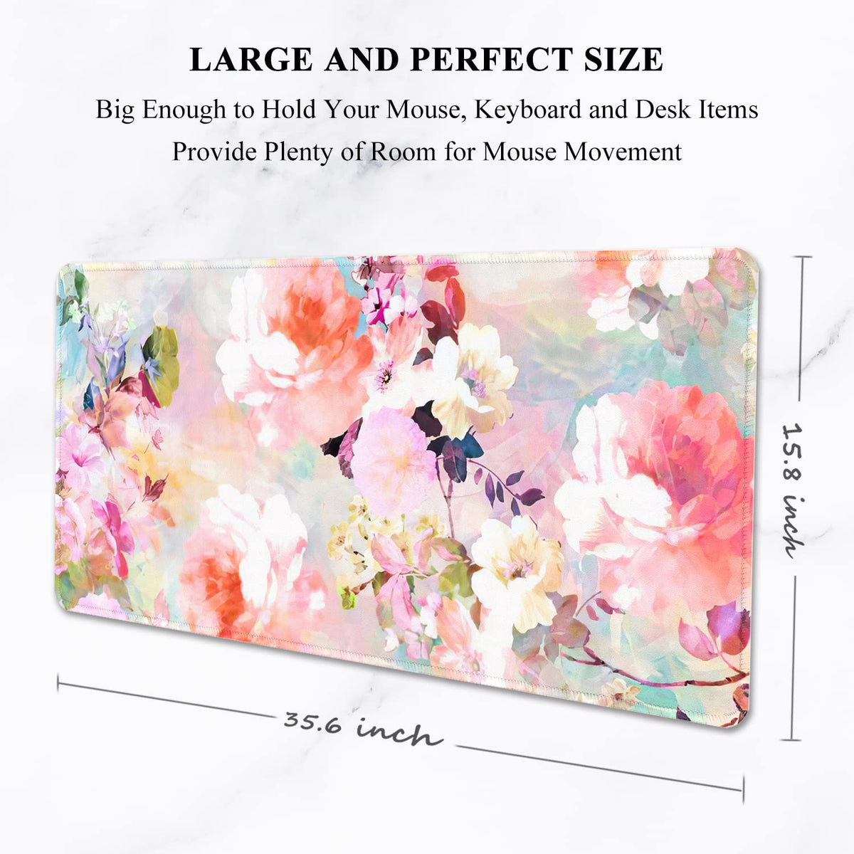 Auhoahsil Desk Pad, XXL Large Mouse Extended Gaming Mousepad, Cute Mat for Women, Big Office