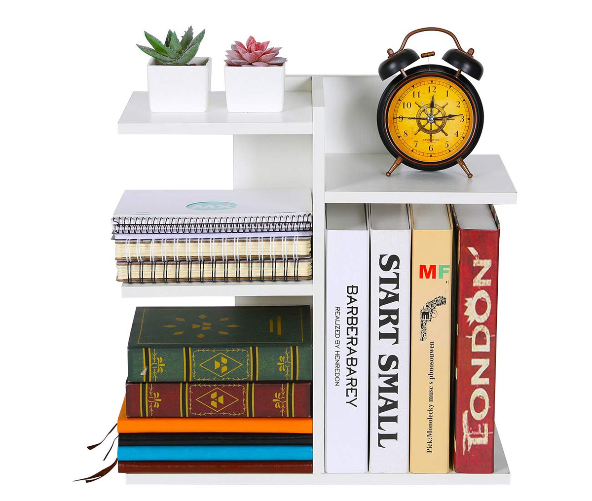 PAG-Mass Desktop Bookshelf Freestanding Wooden Countertop Bookcase Accessories Organizer Display