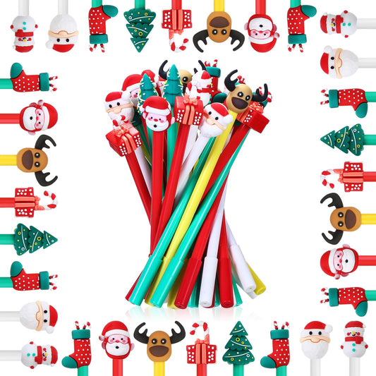 Zonon 48 Pieces Christmas Novelty Fun Gel Pen Bulk, 7 Styles, Black Ink