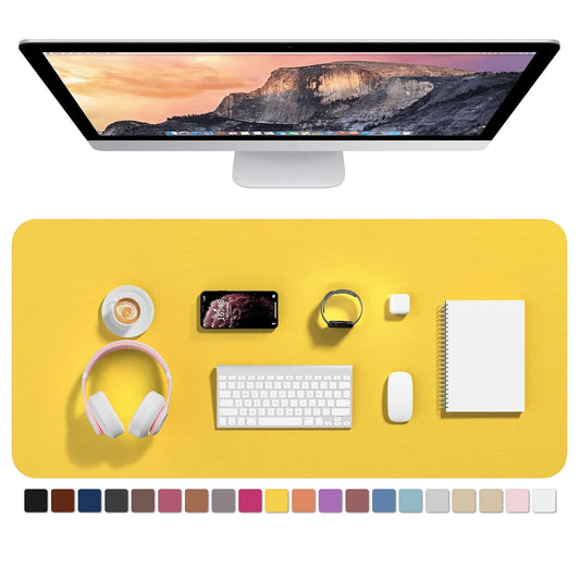 Hsurbtra Desk Pad, 35.5" x 17" PU Leather Desk Mat, XXL Extended Mouse Pad, Waterproof Desktop