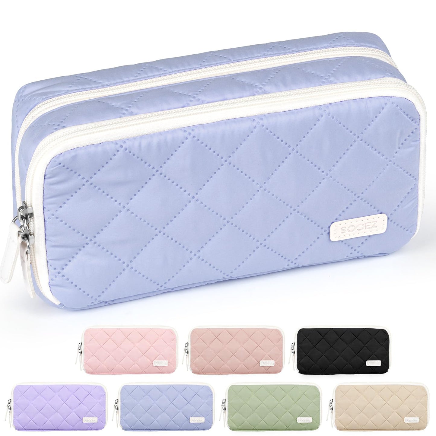 Sooez Large Pencil Case Pouch, Extra Big Pencil Bag with 8 Compartments