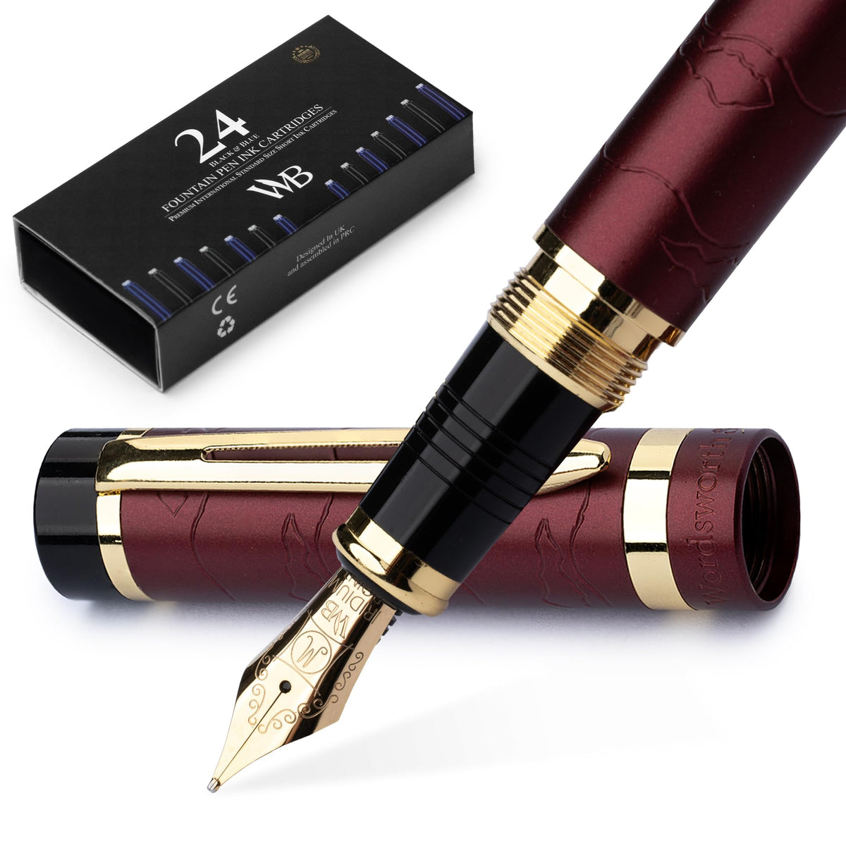 Wordsworth & Black Primori Luxury Fountain Pen Set for Writing, Medium Nib