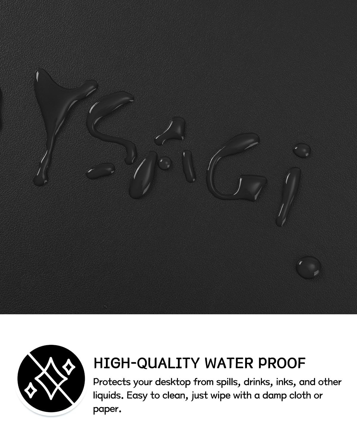 YSAGi Non-Slip Leather Desk Pad Long Size, Waterproof Laptop Computer Desk Keyboard Mat, Table