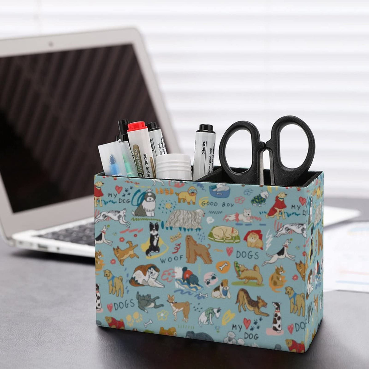 Niapessel Pencil Holder for Desk, Dogs Funny Pets Animal Pen Holder Storage Desktop Pen Organizer