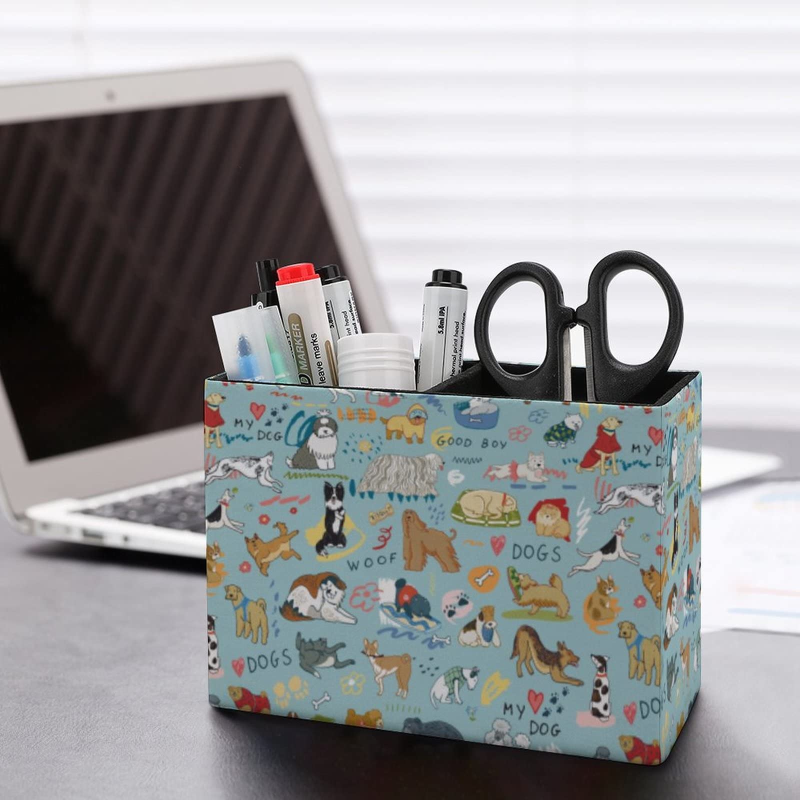 Niapessel Pencil Holder for Desk, Dogs Funny Pets Animal Pen Holder Storage Desktop Pen Organizer