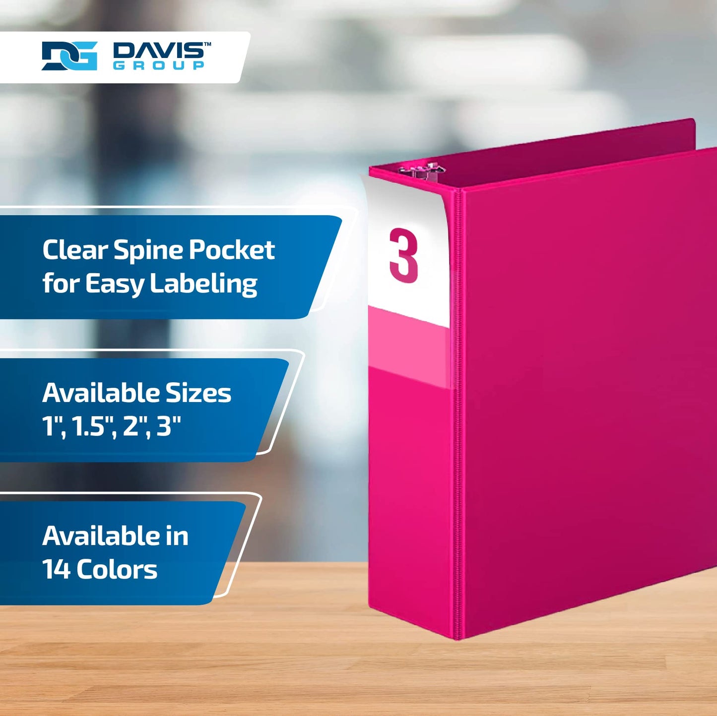 Premium Economy 6-Pack 3-Ring Binders for School or Office, D-Ring Binders, 3 Inch, Pink