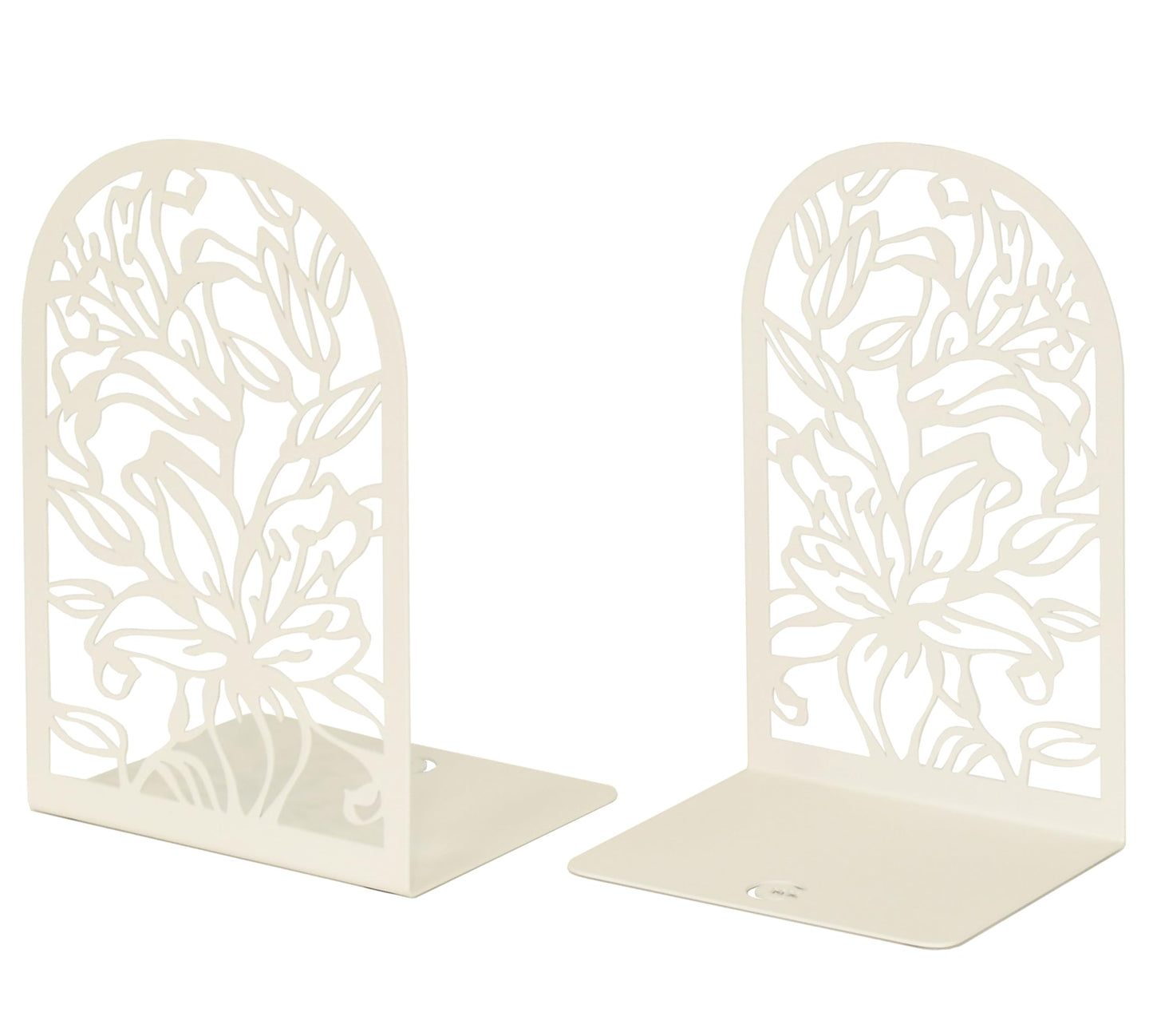 CNK Premium BookEnds - Metal Book Stoppers for Heavy Books, Home Office, Decorative Lily Flower