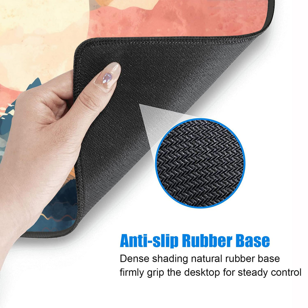 Desk Pad Mat Gaming Mouse Pads with Coasters, 31.5"x 11.8" XXL Large Big Computer Keyboard Mouse