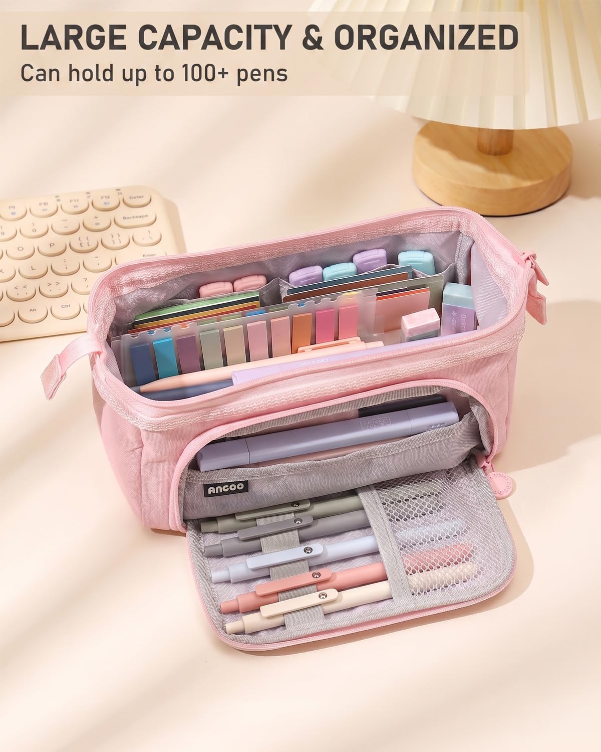 Nicpro 57 PCS Book Annotation Kit with Pen Case, Bible Study Supplies, Pink