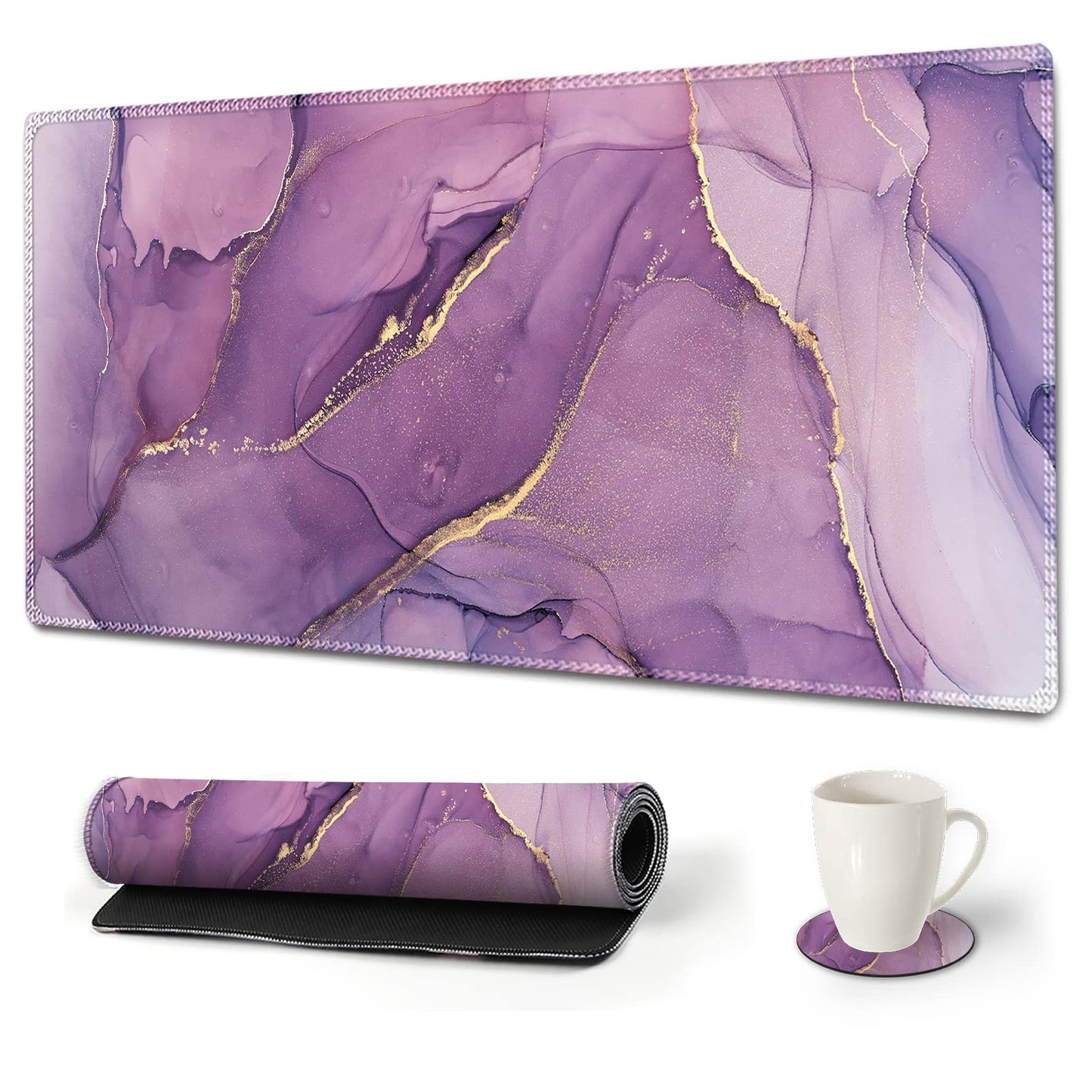 Large Gaming Mouse Pad, AIMSA Extended Mouse Pad with Stitched Edge, XL Keyboard Mouse Mat Non-Slip