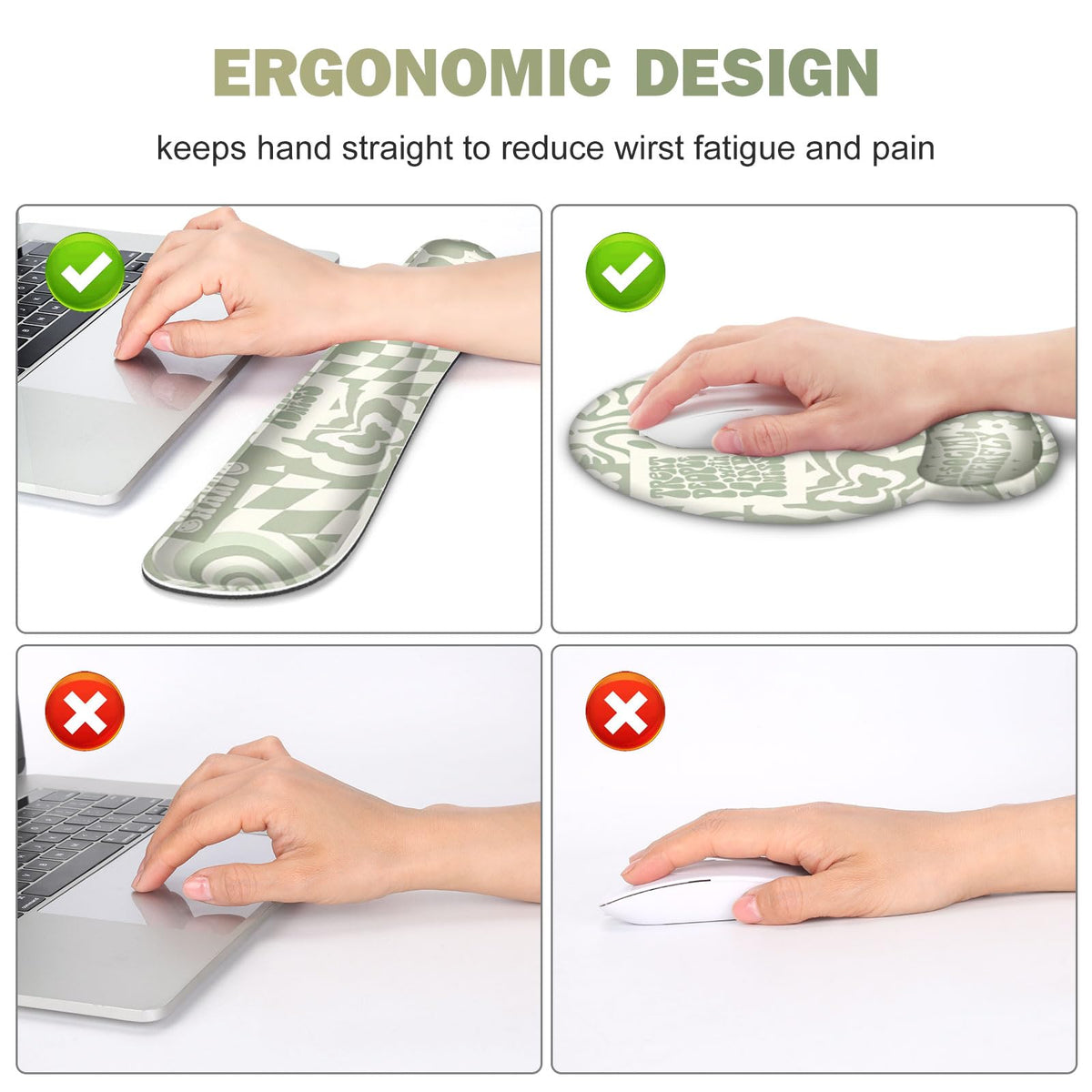Large Desk Mat, Beige Gaming Mouse Pad, Desk Pad Protector, XXL Mousepad + Keyboard Wrist