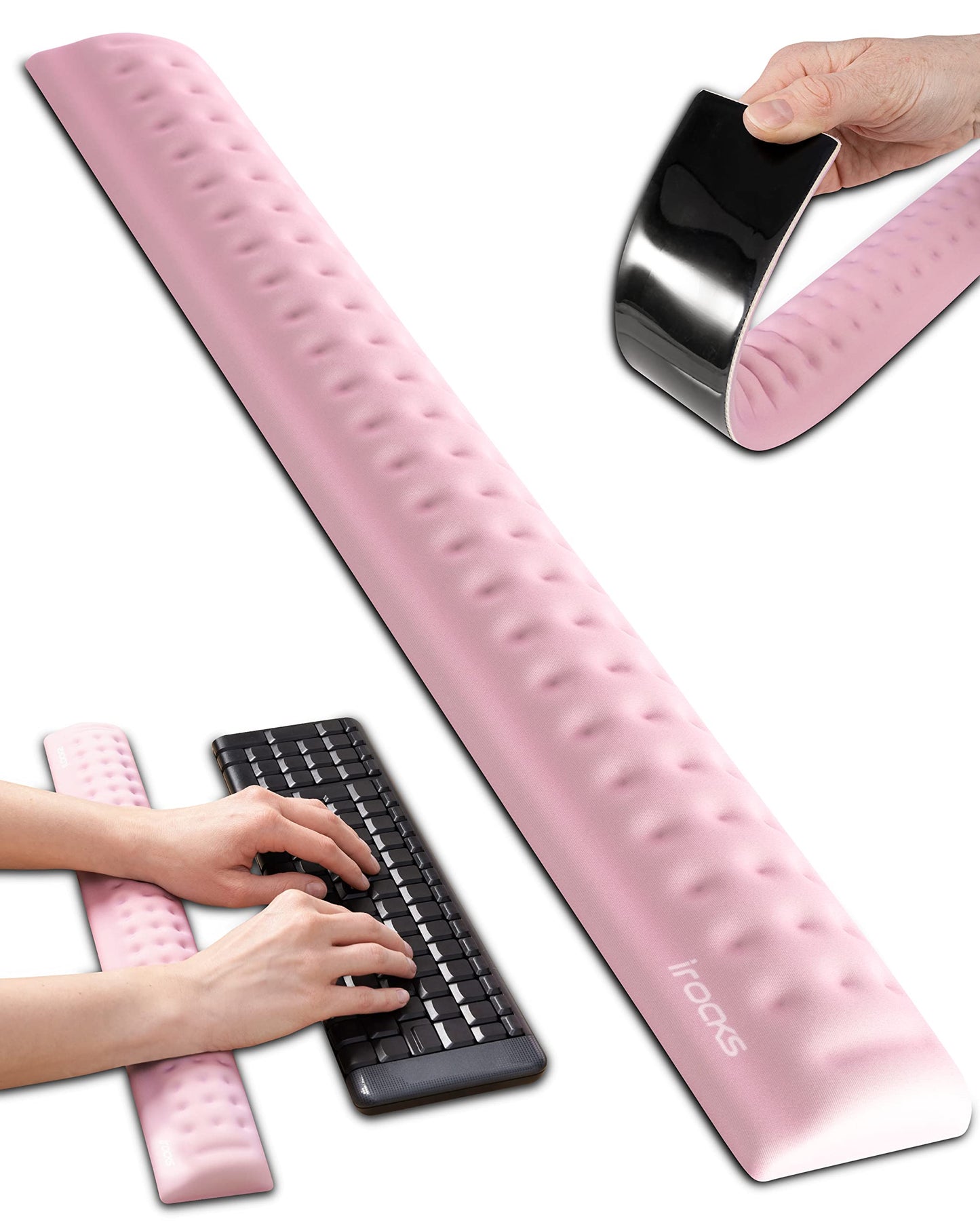 i-Rocks Memory Foam Keyboard Wrist Rest - Pain-Reducing Wrist Rest for Computer Keyboard - Non-Slip