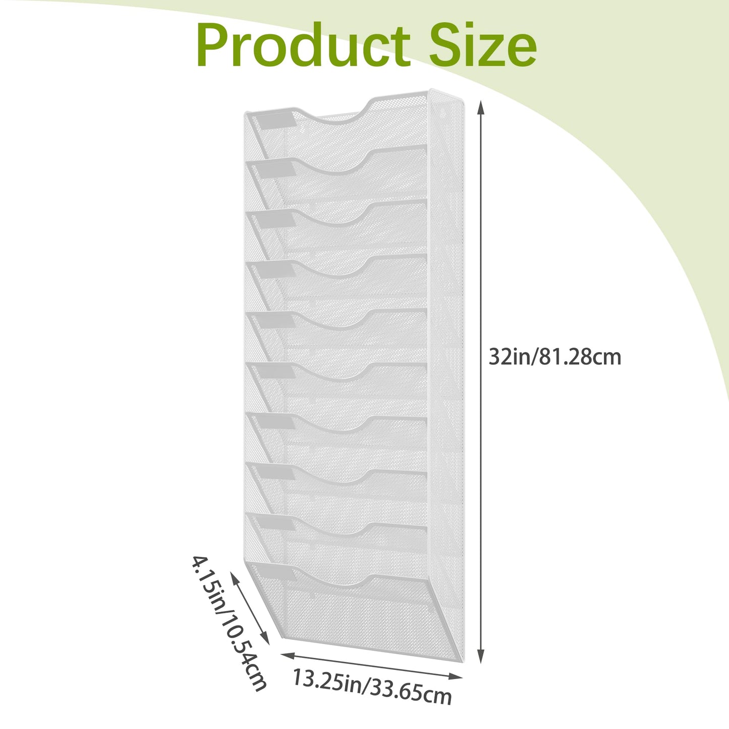 EasyPAG 10 Pocket Mesh Wall File Organizer, Hanging Paper Folder Holder with Classify Label