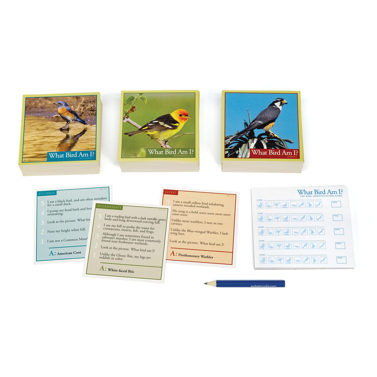 Outset Media What Bird Am I? – The Bird Identification Game – Contains 300 Cards for 2 or More