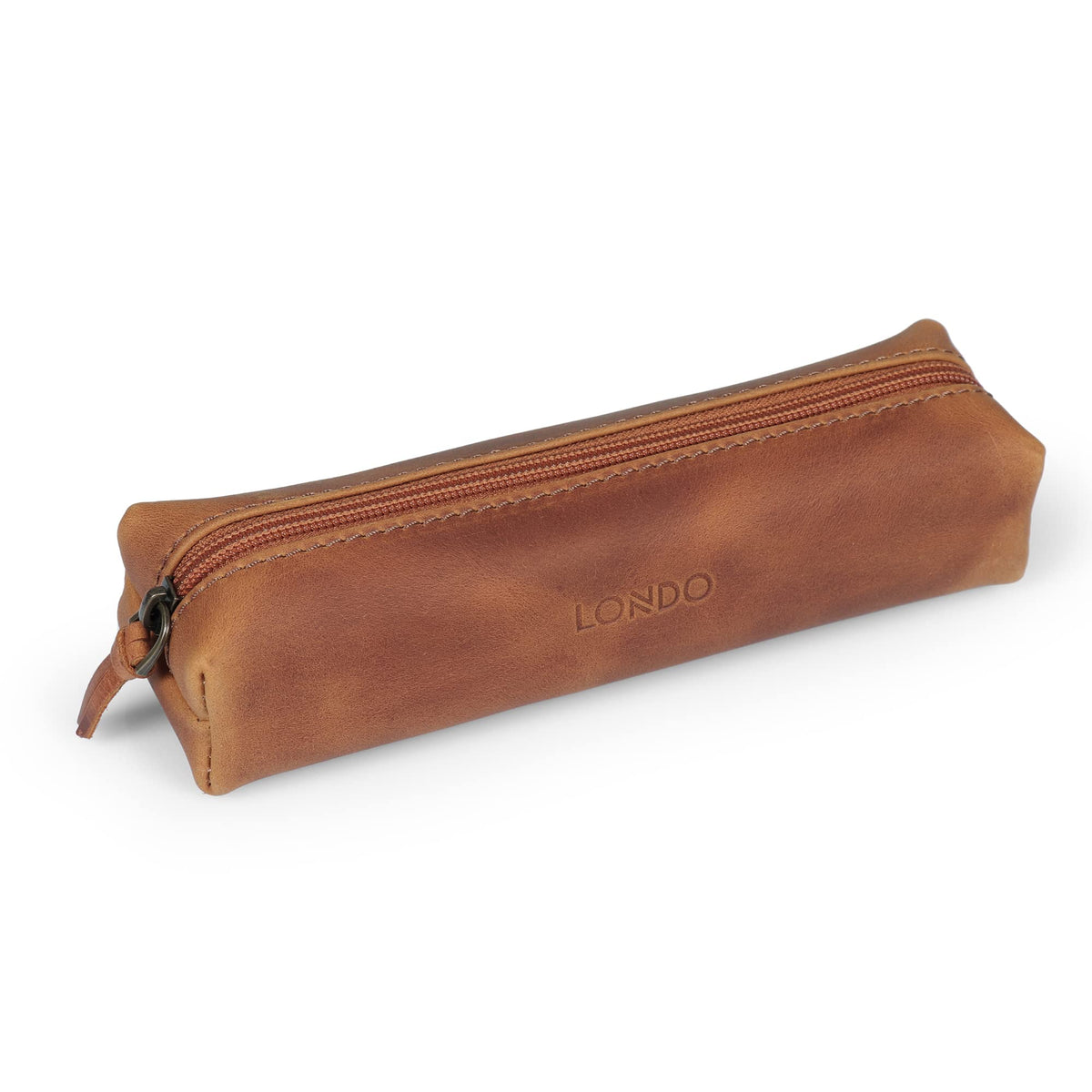 Londo Genuine Leather Zipper Pen, Pencil & Cosmetic Case