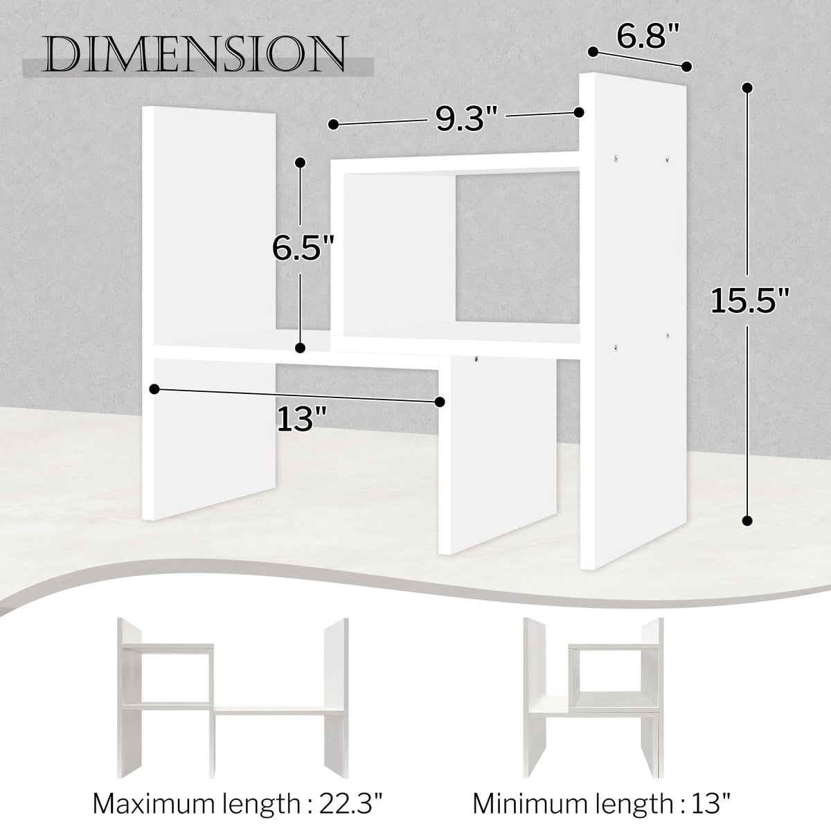 Jerry & Maggie - Desktop Organizer Office Storage Rack Adjustable Wood Display Shelf | Birthday