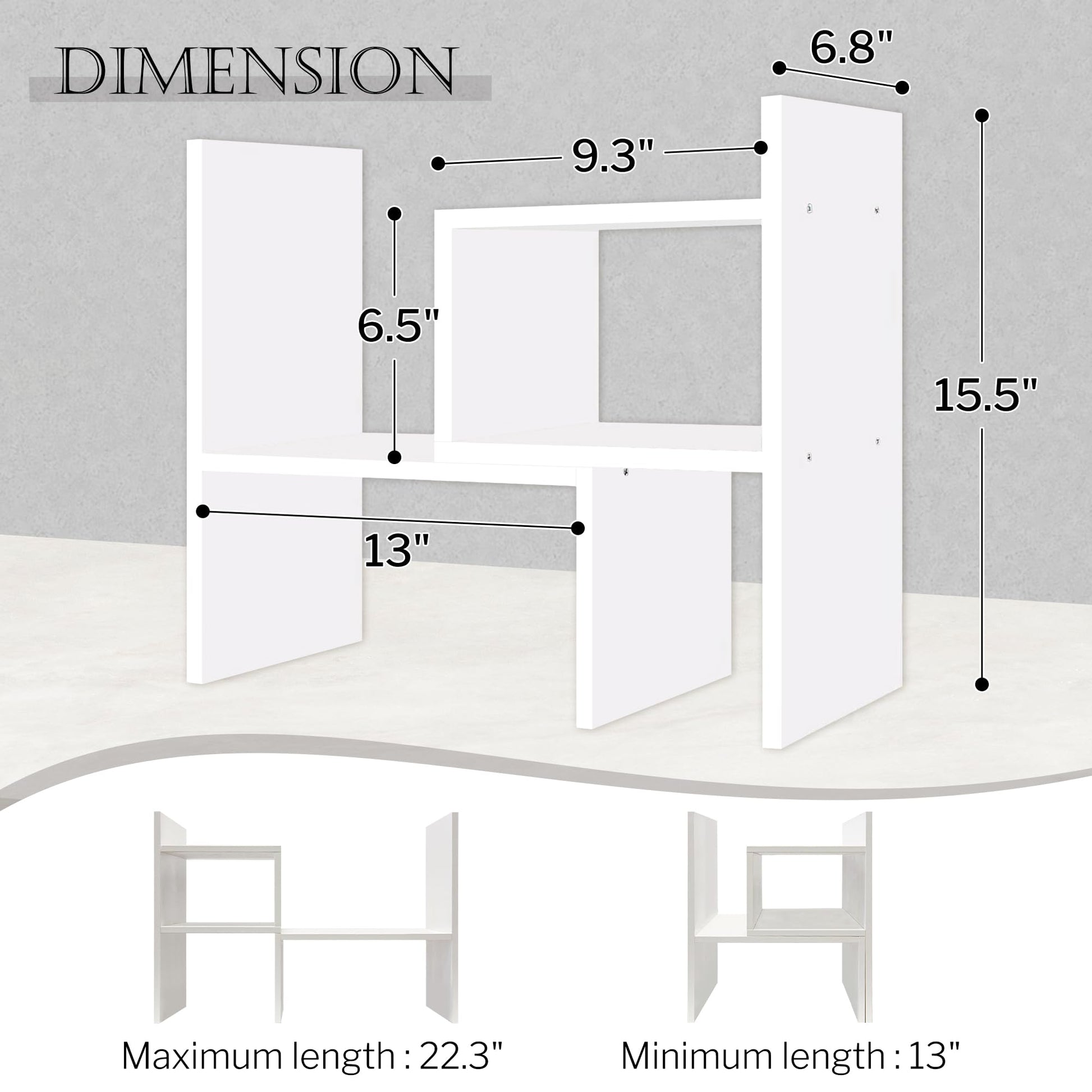 Jerry & Maggie - Desktop Organizer Office Storage Rack Adjustable Wood Display Shelf | Birthday