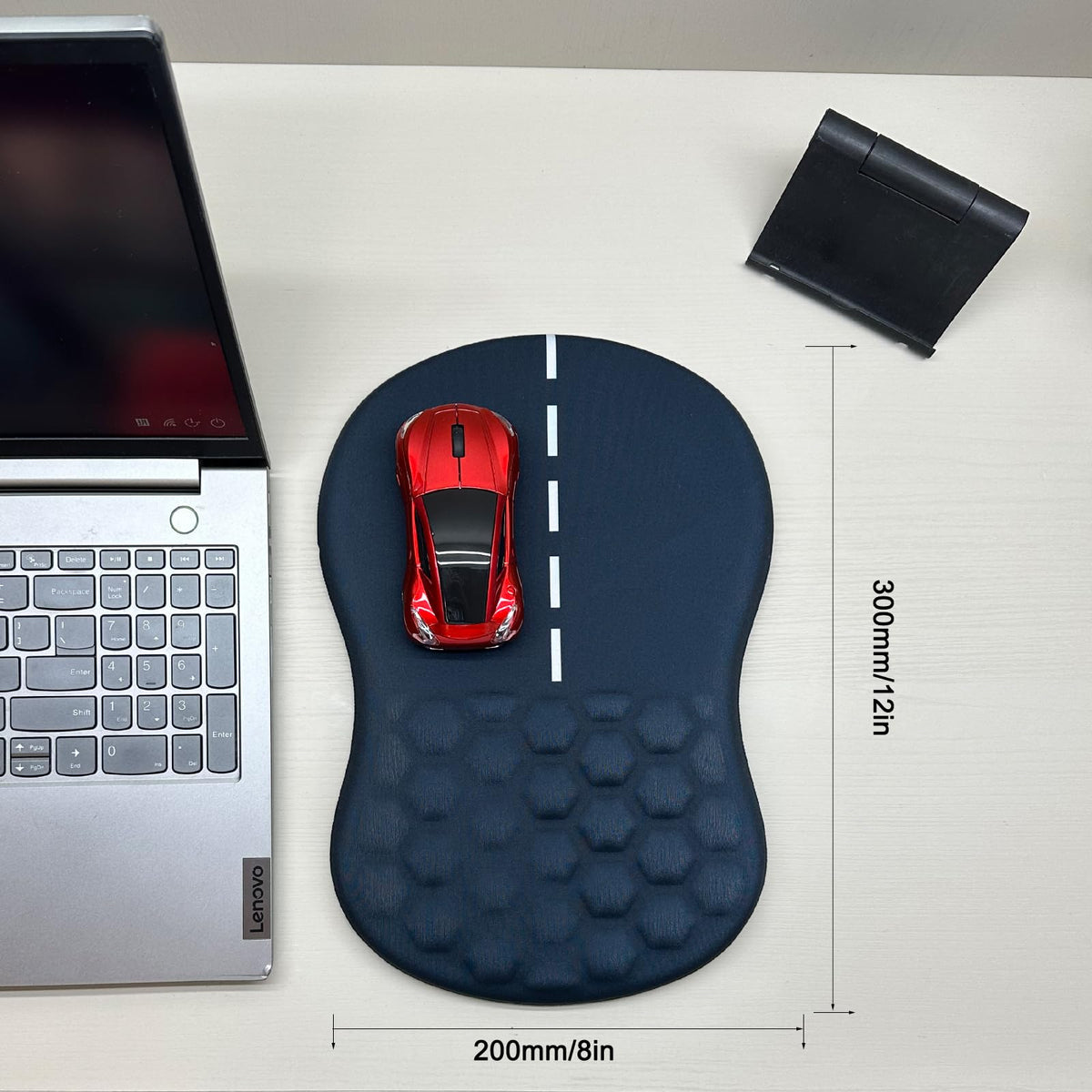 Road Mouse Pad for Car Mouse with Wrist Rest, Ergonomic Mousepad for Wrist Pain Relief with Wrist