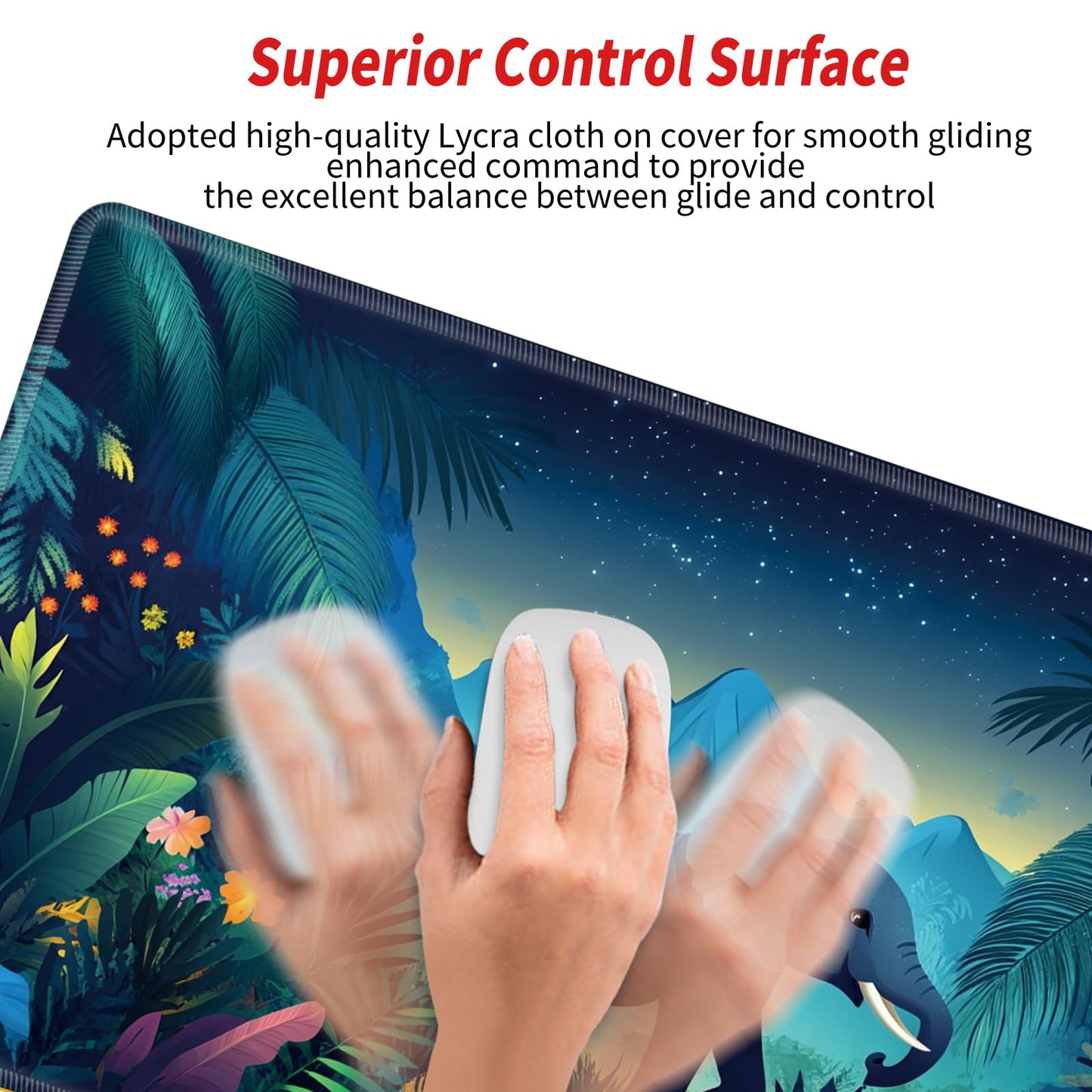 Gaming Mouse Pad Large Mousepad Elephant Desk Mat XXL Big Desk Pad Rubber Base Computer Pad with