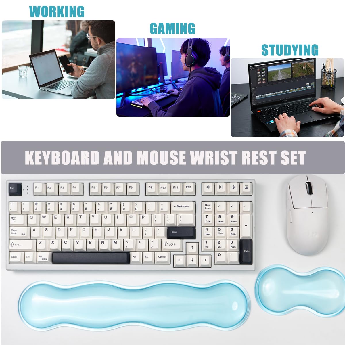 Gel Keyboard and Mouse Wrist Rest Set,Wrist Pad for Computer Keyboard