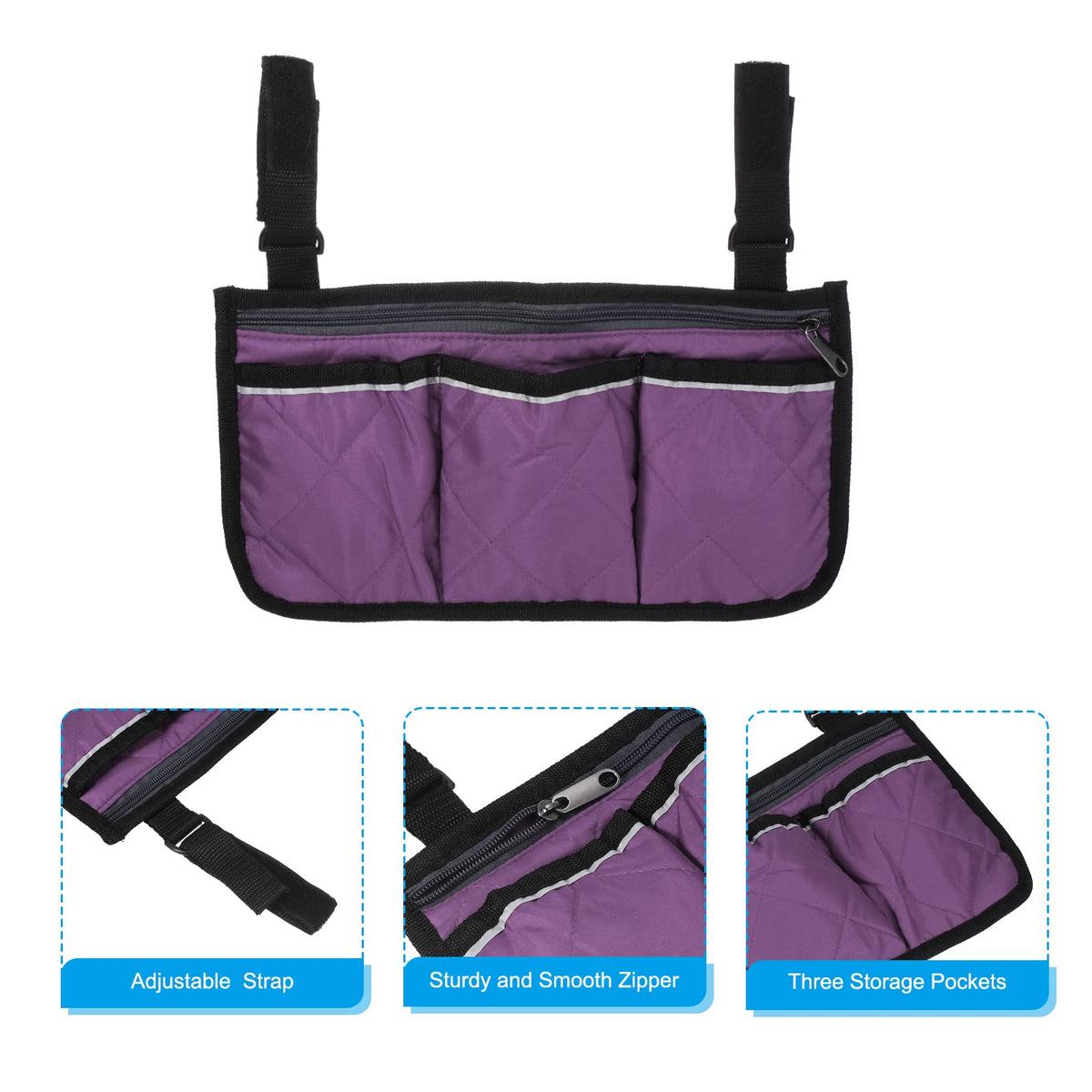 PATIKIL Chair Armrest Organizer, Waterproof Beach Chair Hanging Storage Pouch Arm Rest Magazine