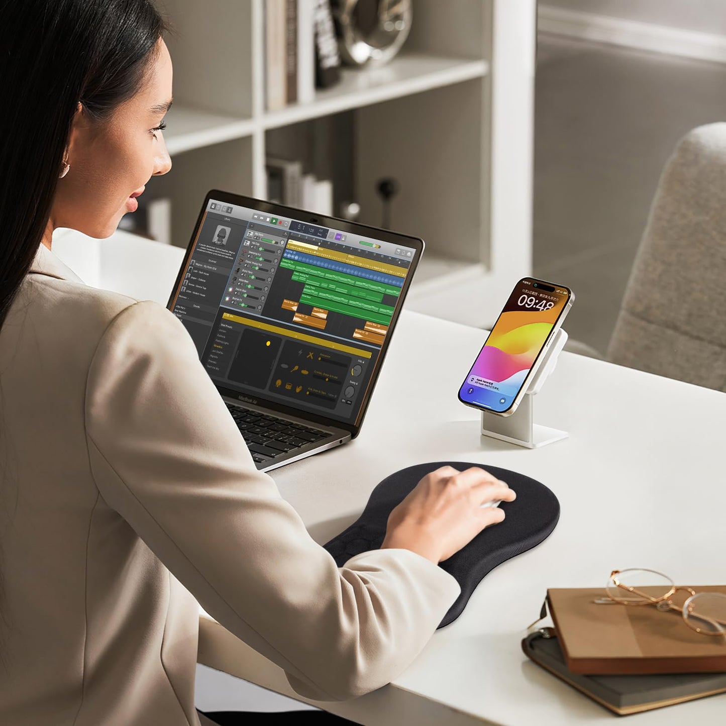 Canjoy Mouse Pad with Wrist Rest, Ergonomic Wrist Support with Massage