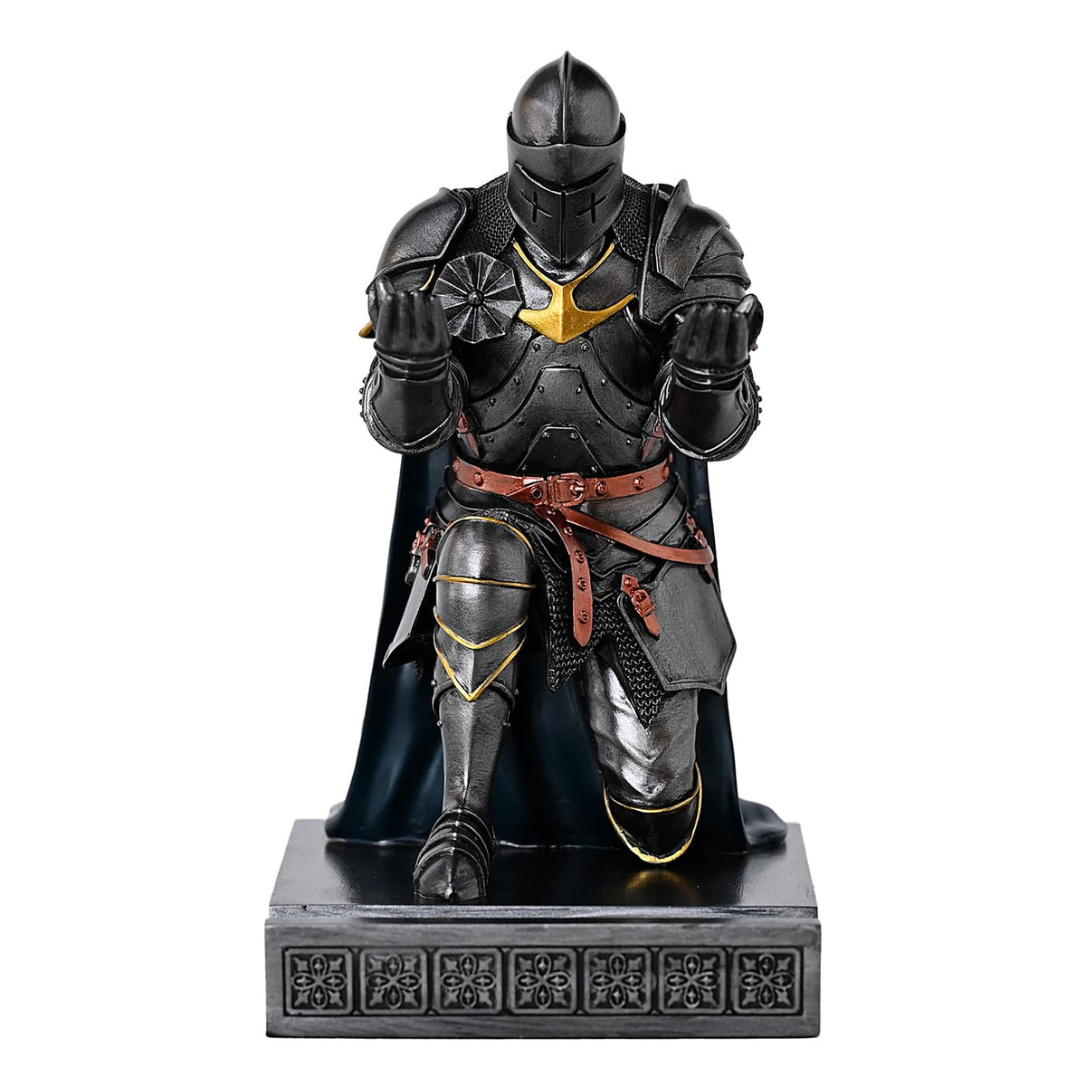 Medieval Armored Knight Pen Holder Figurine Paperweight Phone Stand Irn&Grn