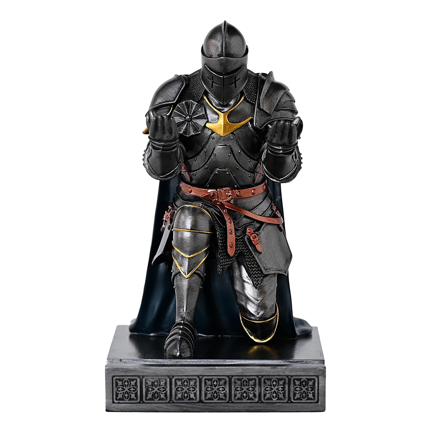 Medieval Armored Knight Pen Holder Figurine Paperweight Phone Stand Irn&Grn