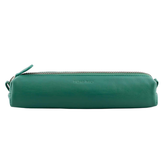 DiLoro Leather Zippered Fountain Ballpoint Rollerball Pens and Pencils Case Holder Pouch Genuine