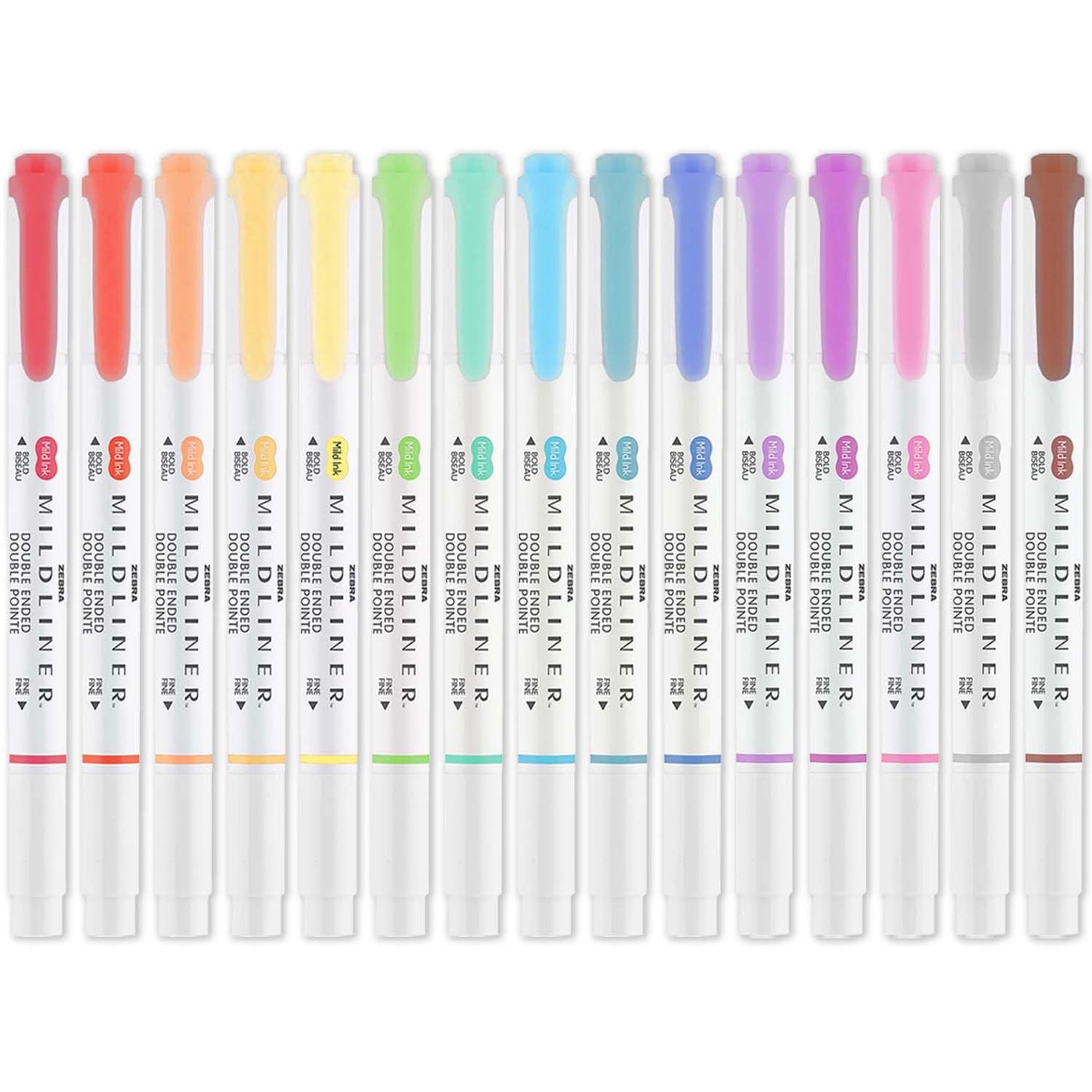 Zebra Pen Mildliner Dual Tip Highlighter Pens - Broad & Fine Tip Double Ended Markers - Pack of