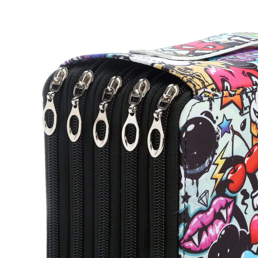 Lbxgap 250 Slots Colored Pencil Case Organizer, 5 Layer Bag