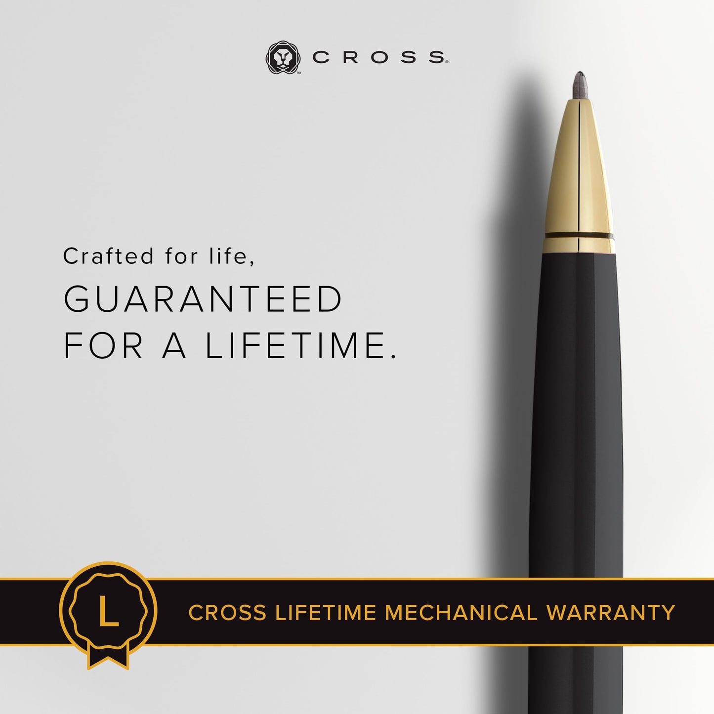 Cross Coventry Black Lacquer, Gold-Tone Ballpoint Pen, Black Ink